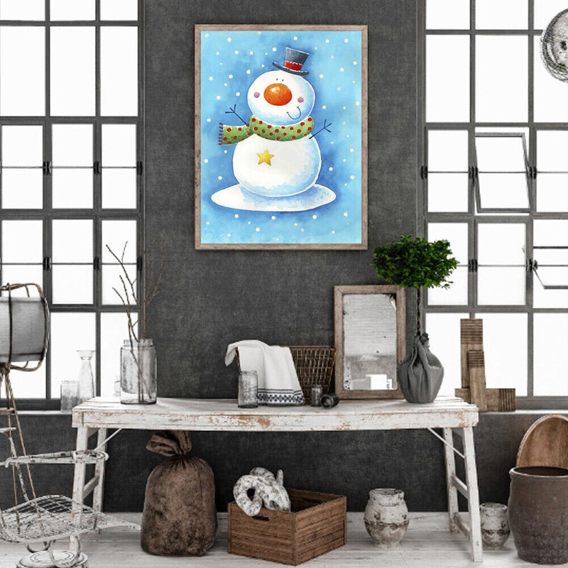 5D DIY Full Round Drill Diamond Paint Snowman Mosaic Rhinestone Drawing Picture
