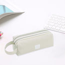Large Capacity Pencil Case Bags Zipper Solid Stationery Box (Light Grey)