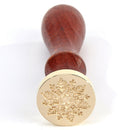 Retro Xmas Snowflake Pattern Wax Seal Fire Painting Stamp for Envelope Gift