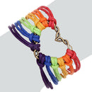 Women Men Simple Letters Handwoven Colorful Rainbow Bracelet Jewelry(2)