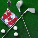 Mini Square Double-Sided Golf Ball Cleaning Towel w/ Carabiner Camo (Red) Newly