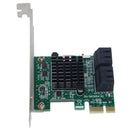 PCI-E 1X SATA3.0 4-Port Expansion Card with Baffle 6Gbps for Windows Extenders