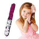 Glitter Bracelet Sequin Wristband Headband Party Kids Favors Gift (Rose Red