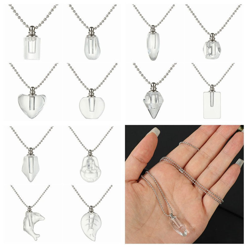 Wishing Bottle Pendant Perfume Jar Pendant Crystal Vial Necklace Lucky Charm