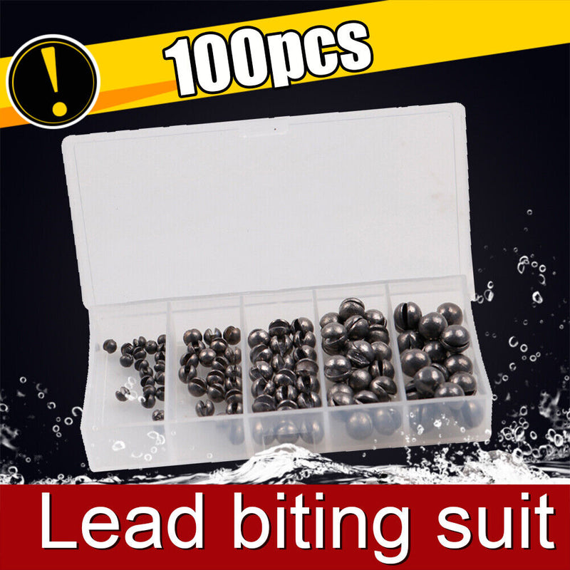 100pcs/Box Open Bite  Fishing Clip Bite Round Plumb Fish Tackle Gear Newly