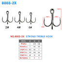 10pcs Fishing Triple Hook High Carbon Steel Sharp Barbed Fishhook Fishing Tac