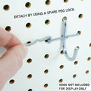 96pc PEGBOARD PEG LOCKS BLACK. Clips retain hook in place. 1/4 & 1/8 garage org