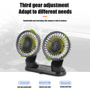 F404 USB Car Fan Dual Head Powerful 3-Speed Dashboard Fan for Truck Vehicle