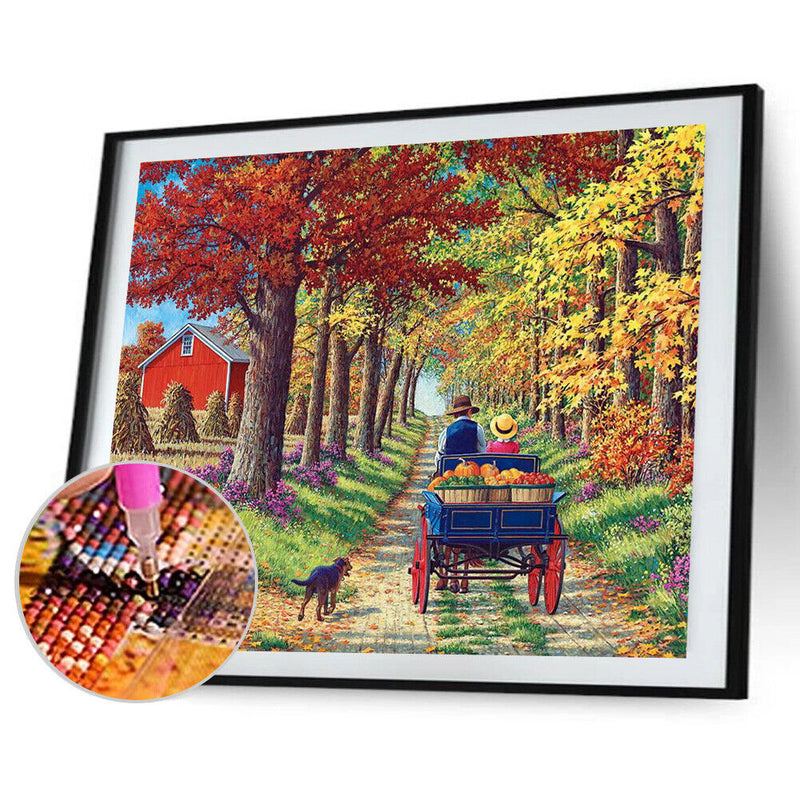 5D DIY Full Round Drill Diamond Paint Harvest Mosaic Rhinestone Drawing Picture