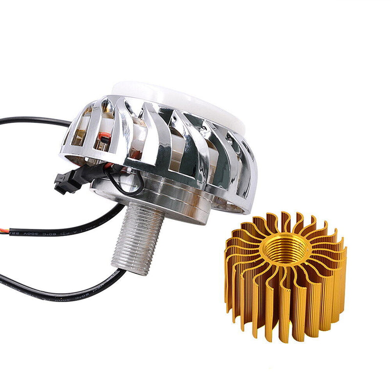 Dual Halo Motorcycle 12V-85V Projector Hi/Lo Beam LED Red Blue Halo Newly