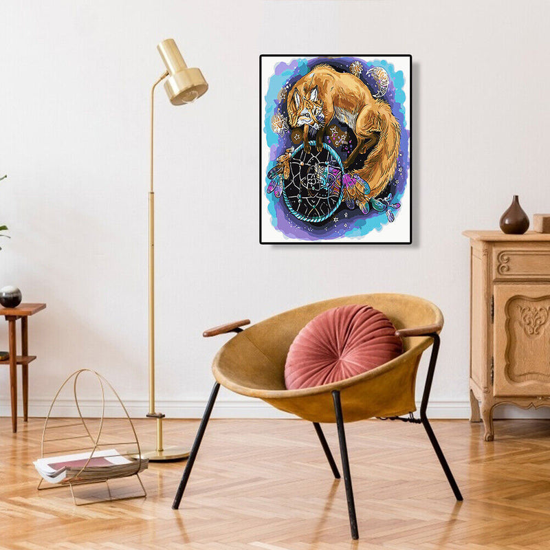 DIY Wolf Dreamcatcher Digital Painting By Numbers Canvas Oil Mural Wall Arts Kit