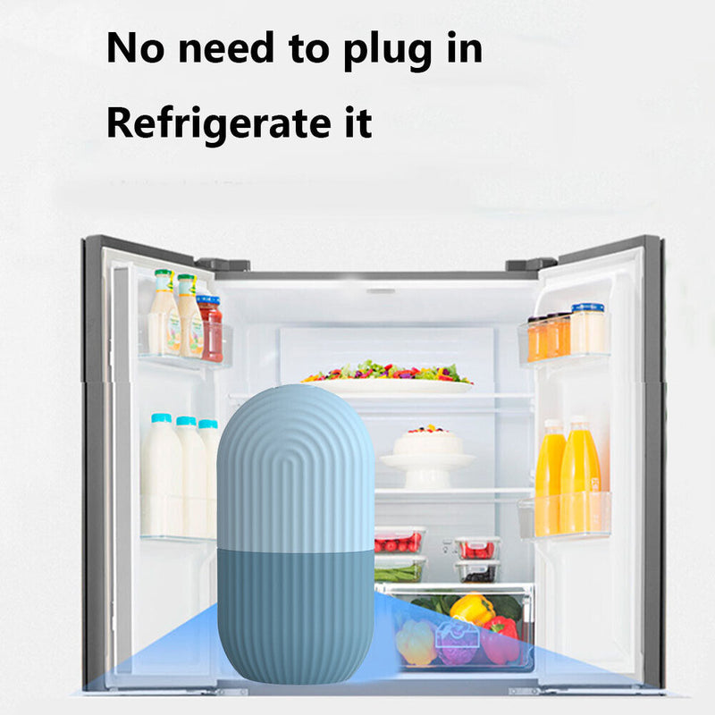 Skin Care Beauty Tool Silicone Ice Cube Tray Massager Face Roller (Blue) Newly