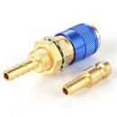 6mm Water Cooled Gas Adapter M6 Welding Torch Quick Hose Connector (Blue) Newly