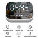 Bluetooth-Compatible Speaker Wireless Desktop Alarm Clock Player (White)
