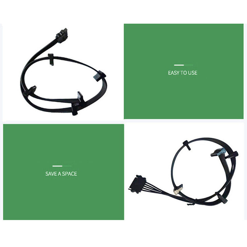 SATA 15Pin 1 to 5 Port Female Hard Drive Power Cord Extension Cable SATA Adapter
