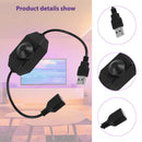 1CH Brightness Adjustment 5V USB Knob LED Strip Light Dimmer Switch (Black)
