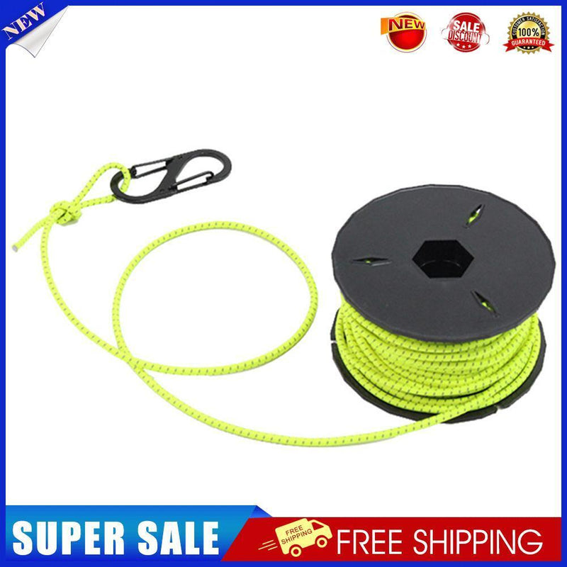 Elastic Reflective Outdoor Camping Tent Rope with Carabiner Hook (Green)
