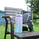 2000ml Water Bottle with Time Marker for Outdoor Sports Drink Cup (Purple) Newly