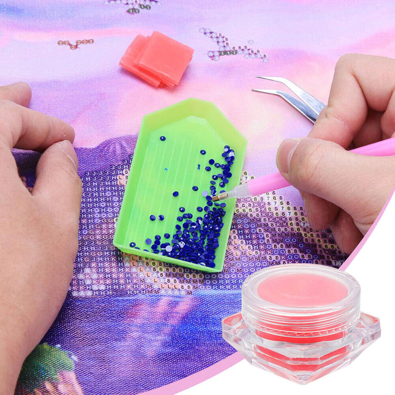 Diamond Painting Kit Glue Clay with Box Point Drill Beads Pen Mud (White)