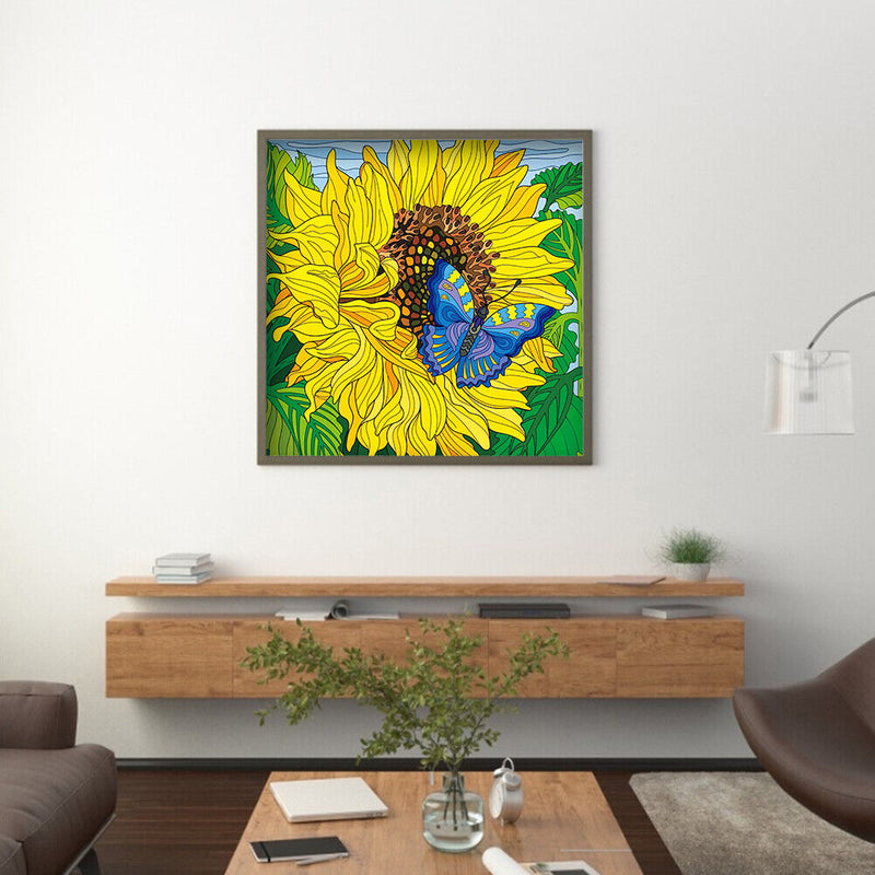 Diamond Painting Partial Special Drill Sunflower butterfly Picture of Rhin