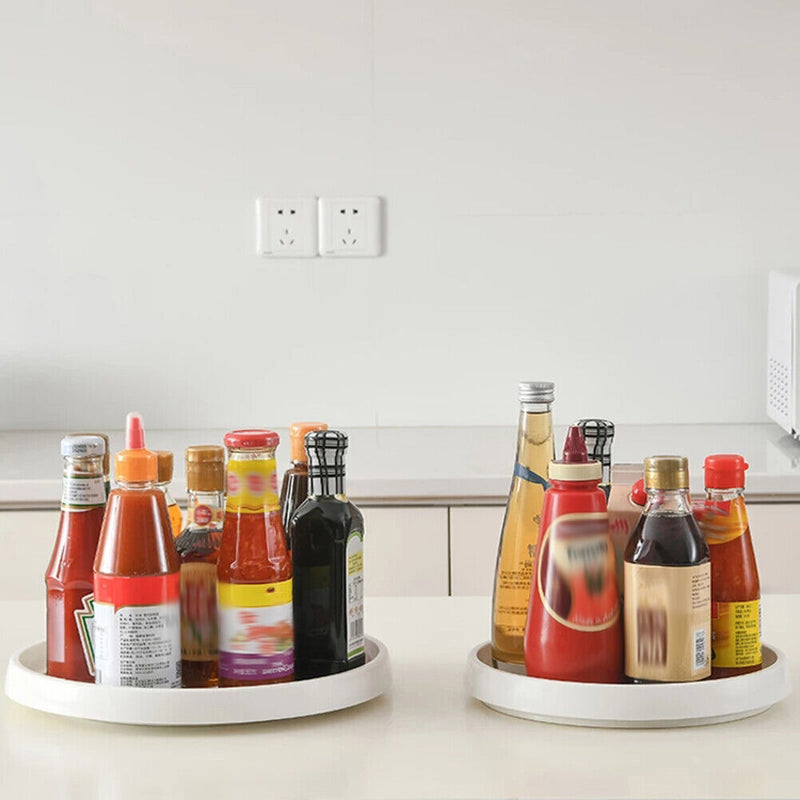 Spice Seasoning Sauce Box Non Brief Shelf Kitchen Condiment Rotating Storage Tray