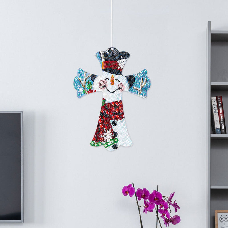 Creative Cross Christmas Home Decoration Pendant Single-Sided Point Drill (2)
