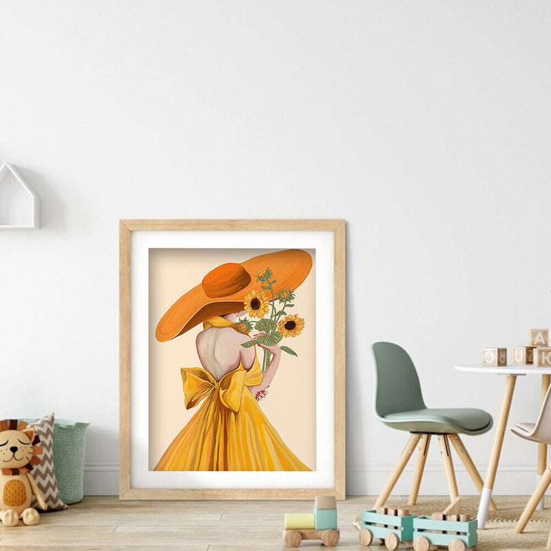 11CT Sunflower Girl Pattern Cross Stitch Printing Full Embroidery Kit Needlew