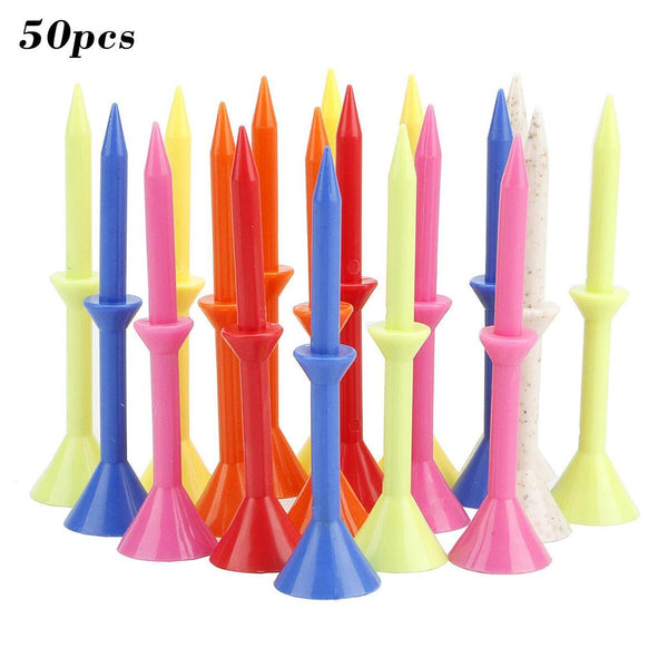 50x Golf Tees Plastic 3.25 Inch Long Golf Tees Unbreakable Colored Golf Tees.