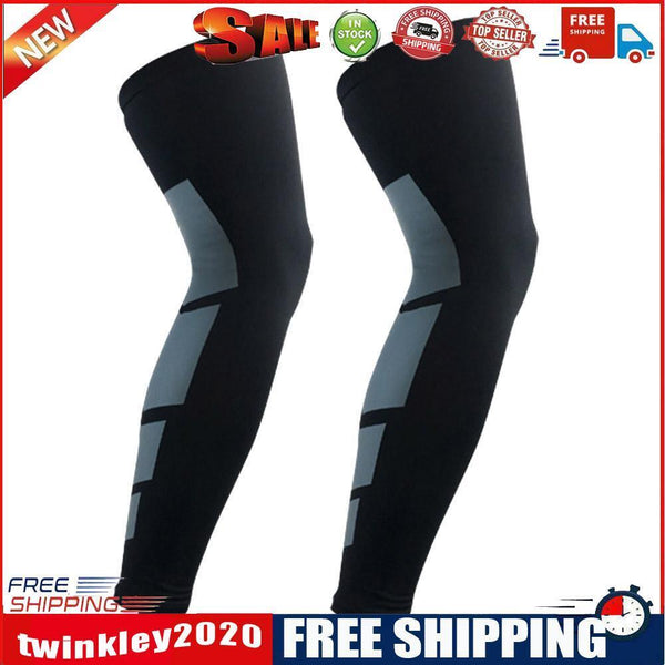 1pc Basketball Leg Sleeve Knee Protector Sports Long Kneepad (Black XL)