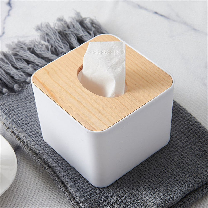 Decoration Wood Storage Case Cover Holder Wooden Tissue Box Napkin Paper Boxes