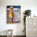 Frameless Oil Paint By Numbers DIY Sea Girl Picture Craft Kit for Living Ro