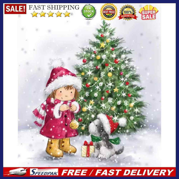 Christmas Girl Oil Paint By Numbers Kits Canvas Drawing DIY Coloring Picture Art