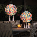 Round Hanging Waterproof Lamp Solar Powered for Wedding Xmas Event Ornaments