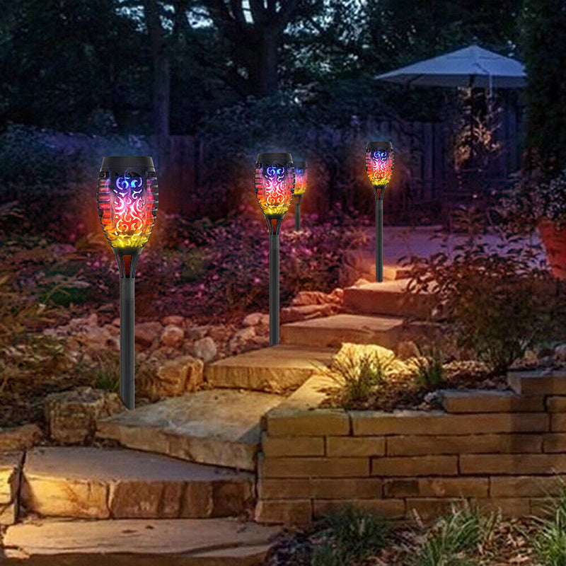 #A 1/2/4/6/8pcs 12LED Solar Flame Flickering Light Outdoor Garden Waterproof Lam