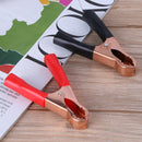 2 Red+ 2 Black 50A Copper Coated Car Battery Test Clips Alligator Clamps Newly