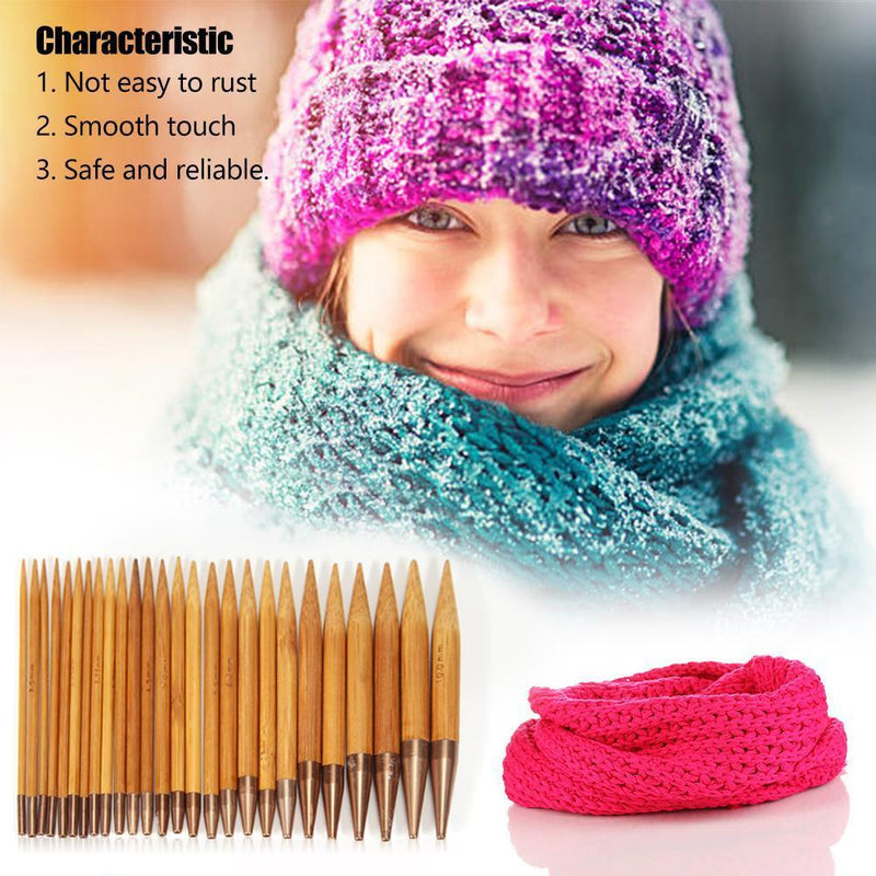 13 Sizes Changeable Aluminium Circular Kntting Needle Ring Set Crochet Yarn