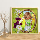 5D DIY Full Round Drill Diamond Paint Baby Girl Mosaic Rhinestone Draw Picture