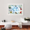 16x12 inch Full Round Diamond Painting Butterflies on Lilies Rhinestone Picture