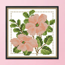 12 Months Flower Cross Stitch Printed Canvas DIY Needlework Set (June H428)