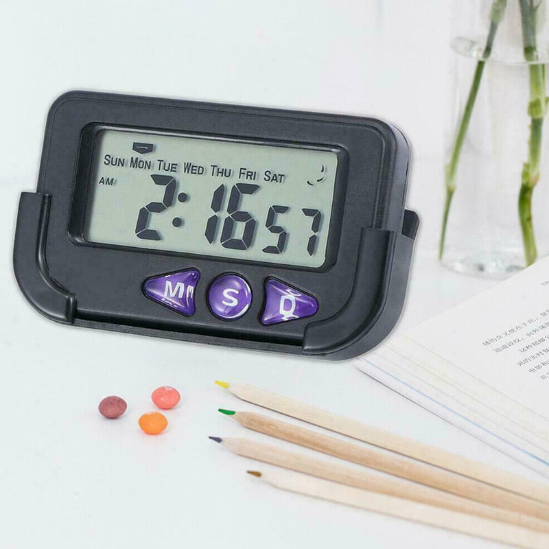 Travel Alarm Clock Small Electronic Plastic Automotive Display Stopwatch N E6B4