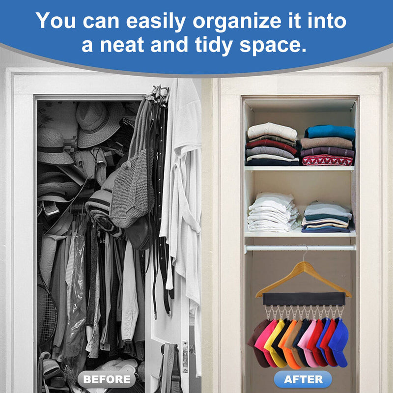 Cap Organizer Hanger Folding Hat Organizer Rack for Room Wall & Closet Display