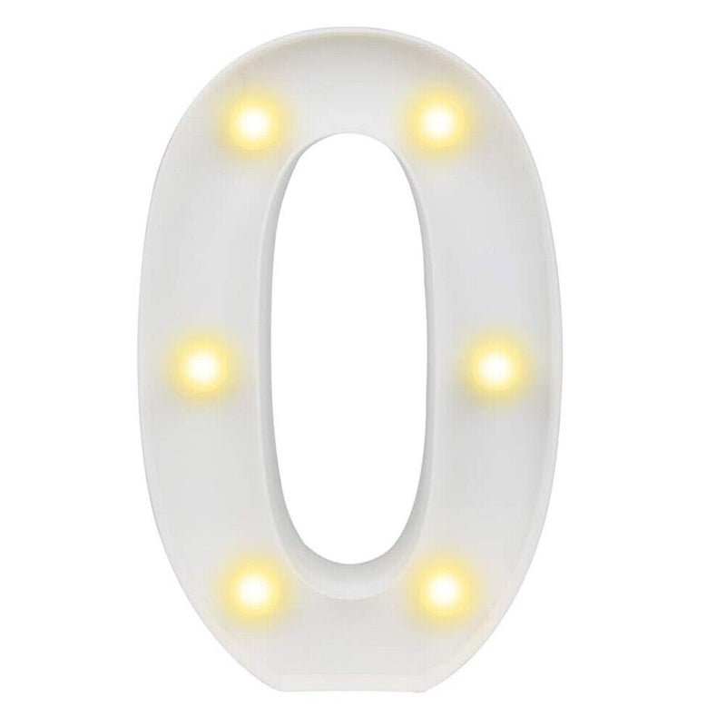 Digital Number LED Symbol Sign Night Light for Wedding Party Birthday (0) Newly