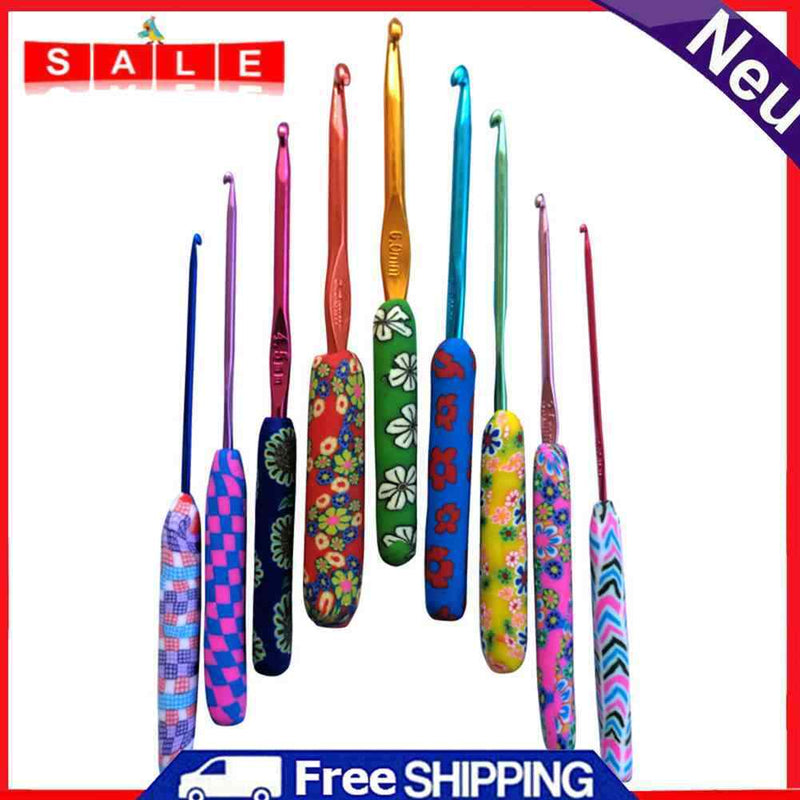 Soft Ceramic Handle Crochet Needles Crocheting Hooks Set Sweater Knitting Weave