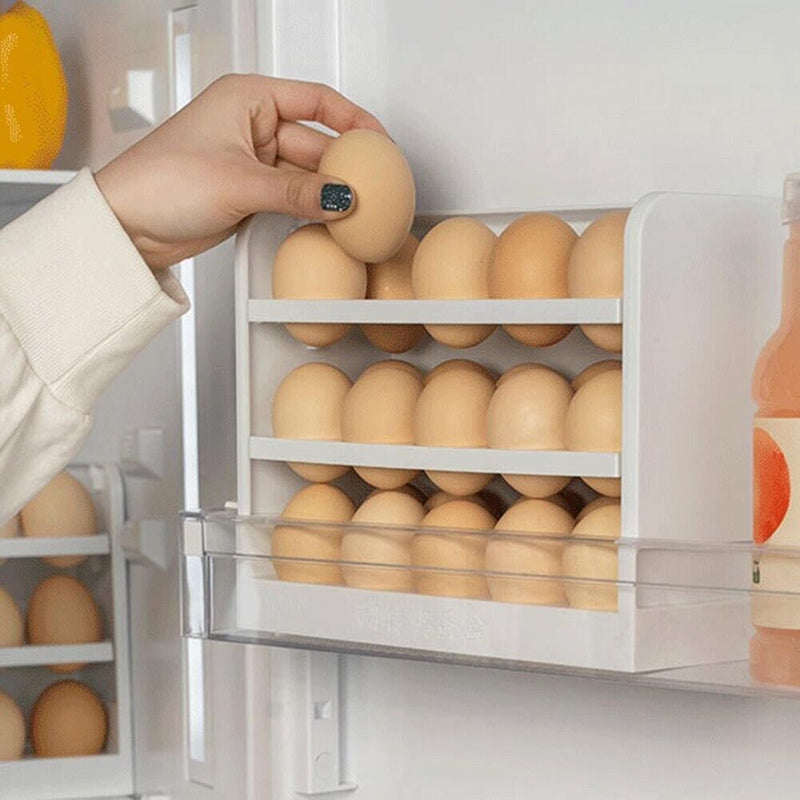 Three Layers Flip Egg Storage Box Kitchen Fridge Egg Keeping Fresh Tray Newly