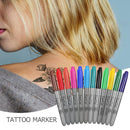 12pcs Portable Tattoo Transfer Pen Colorful Permanent Skin Marker Pens