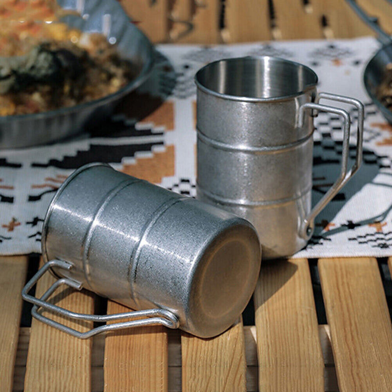 Industrial Style Outdoor Stainless Steel Cup, 350 ml, Double Office Water Cup