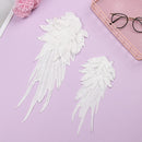DIY Crafts White Embroidery Sewing Flower Collar Patch Angel Wing Applique