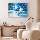 Diamond Painting Sea Moon Horse Full Round Drill Picture Rhinestone DIY Drawi