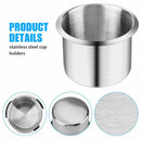 Universal Car RV Stainless Steel Drink Cup Holder Boat Marine Recessed Drop