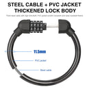 Bicycle Safety Cable Locks MTB Anti Theft 4 Digit Password Lock (Black) Newly